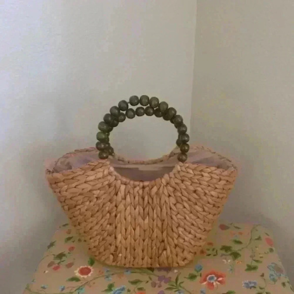 Vintage WOVEN Straw bag - Picture 4 of 6